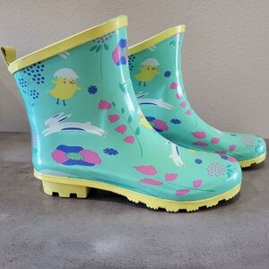 Aldi Light Green Colorful Rain Boots - Multicolor - Size 7